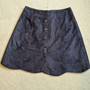 Blue scalloped mini skirt